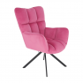 Dizájnos forgószék, rózsaszín színű Velvet anyag/fekete, KOMODO Dizájnos forgószék, rózsaszín színű Velvet anyag/fekete, KOMODO