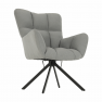Dizájnos pörgő fotel, szürke/fekete, KOMODO