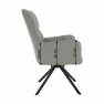 Dizájnos pörgő fotel, szürke/fekete, KOMODO