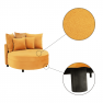 Kerek fotel, Velvet szövet sárga, SALOTO