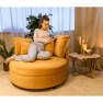 Kerek fotel, Velvet szövet sárga, SALOTO