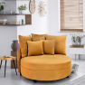 Kerek fotel, Velvet szövet sárga, SALOTO