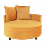 Kerek fotel, Velvet szövet sárga, SALOTO
