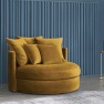Kerek fotel, Velvet szövet sárga, SALOTO