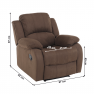 Állítható relaxáló fotel, barna szövet, ASKOY