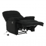 Állítható masszázs fotel, fekete bársony anyag, LAMBERT Állítható masszázs fotel, fekete bársony anyag, LAMBERT