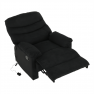 Állítható masszázs fotel, fekete bársony anyag, LAMBERT Állítható masszázs fotel, fekete bársony anyag, LAMBERT