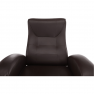 Mechanikusan állítható pihenőfotel, sötétbarna textilbőr PU, ROMELO C3