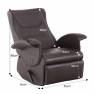 Mechanikusan állítható pihenőfotel, sötétbarna textilbőr PU, ROMELO C3
