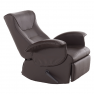 Mechanikusan állítható pihenőfotel, sötétbarna textilbőr PU, ROMELO C3