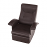 Mechanikusan állítható pihenőfotel, sötétbarna textilbőr PU, ROMELO C3