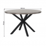 Étkezőasztal, beton/fekete, átmérő 120 cm, MEDOR