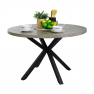 Étkezőasztal, beton/fekete, átmérő 120 cm, MEDOR