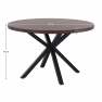 Étkezőasztal, sötét tölgy/fekete, átmérő 120 cm, MEDOR