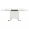 Szétnyitható étkezőasztal, fehér magasfényű HG, 120-160x80 cm, IRAKOL