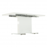 Szétnyitható étkezőasztal, fehér magasfényű HG, 120-160x80 cm, IRAKOL