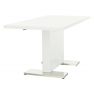 Szétnyitható étkezőasztal, fehér magasfényű HG, 120-160x80 cm, IRAKOL