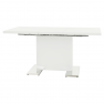 Szétnyitható étkezőasztal, fehér magasfényű HG, 120-160x80 cm, IRAKOL