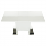 Szétnyitható étkezőasztal, fehér magasfényű HG, 120-160x80 cm, IRAKOL