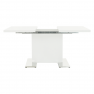 Szétnyitható étkezőasztal, fehér magasfényű HG, 120-160x80 cm, IRAKOL