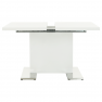 Szétnyitható étkezőasztal, fehér magasfényű HG, 120-160x80 cm, IRAKOL