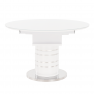 Étkezőasztal kinyitható, fehér magas fény HG, átmérő 120 cm, ZAMON