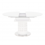 Étkezőasztal kinyitható, fehér magas fény HG, átmérő 120 cm, ZAMON