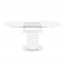 Étkezőasztal kinyitható, fehér magas fény HG, átmérő 120 cm, ZAMON