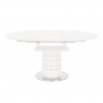 Étkezőasztal kinyitható, fehér magas fény HG, átmérő 120 cm, ZAMON