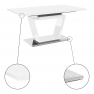 Étkezőasztal, nyitható, fehér extra magasfényű/acél, 160-220x90 cm, PERAK