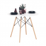 Étkezőasztal,  fehér/bükk, átmérő 90 cm, GAMIN NEW 90