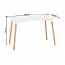 Étkezőasztal, fehér+ bükk, 120x70 cm, DIDIER 4 NEW