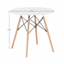 Étkezőasztal, fehér/bükk, átmérő 60 cm, GAMIN NEW 60 Étkezőasztal, fehér/bükk, átmérő 60 cm, GAMIN NEW 60