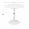 Étkezőasztal, kerek, fehér, matt, átmérő 80 cm, REVENTON