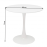 Étkezőasztal, kerek, fehér, matt, átmérő 80 cm, REVENTON