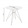Étkezőasztal, króm/MDF, fehér extra magasfényű HG, átmérő 80 cm, RONDY