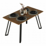 Étkezőasztal, tölgy/fekete, 140x80 cm, PEDAL