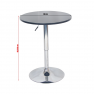 Bárasztal magassága állítható, fekete, átmérő 60 cm, BRANY NEW Bárasztal magassága állítható, fekete, átmérő 60 cm, BRANY NEW