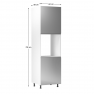 Hűtőgép szekrény, fehér/szürke extra magasfényű, AURORA D60P