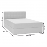 Boxspring típusú ágy 140x200, világosszürke, FERATA KOMFORT