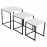 3 dohányzóasztal szett. matt fehér/fekete. KASTLER TYP 3