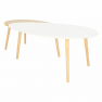 Asztal szett, fehér HG/mézsárga HG, DOBLO Asztal szett, fehér HG/mézsárga HG, DOBLO