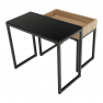 Két darabos dohányzóasztal szett, tölgy/fekete, DAGOR