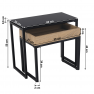 Két darabos dohányzóasztal szett, tölgy/fekete, DAGOR
