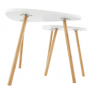 Két dohányzóasztal szett, fehér/természetes, BISMAK