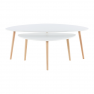 Két részes asztal szett, fehér/bükk, FOLKO NEW