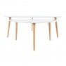 Két részes asztal szett, fehér/bükk, FOLKO NEW