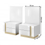 2 éjjeliszekrény, fehér/grandson tölgy/fehér magas fényű, CITY