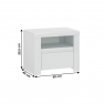 Éjjeliszekrény 1S, fehér fényes, LINDY