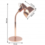 Asztali lámpa retro stílusban, fém, rose gold, AVIER TYP 1 Asztali lámpa retro stílusban, fém, rose gold, AVIER TYP 1